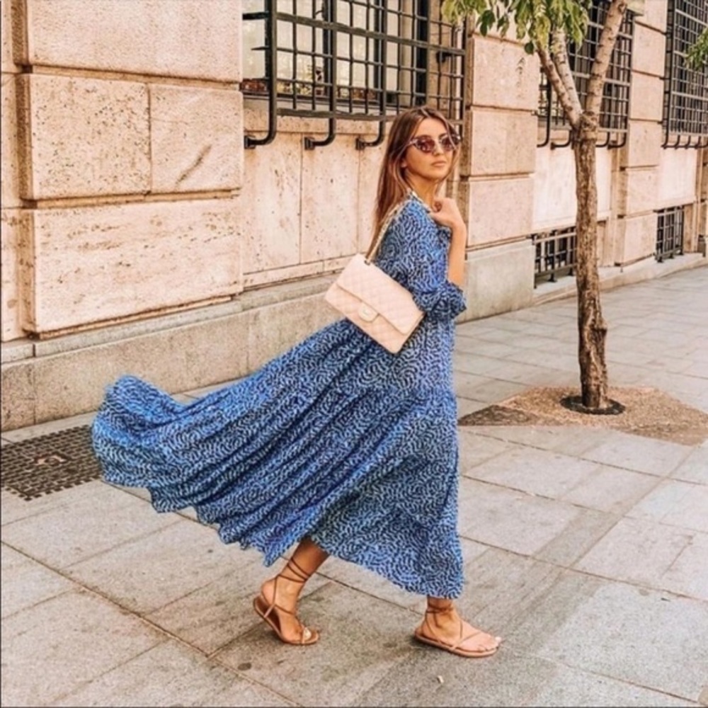 Zara Blue Long Sleeve Dress